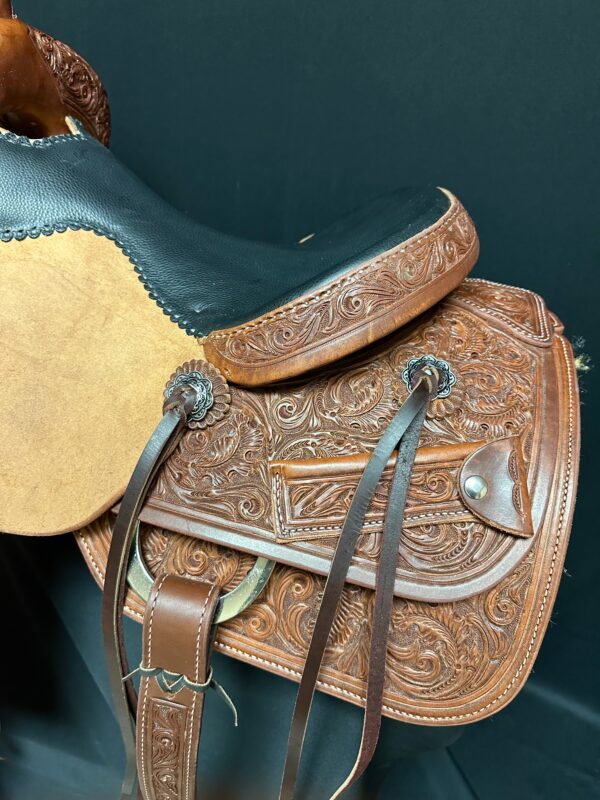 White Rock Cutting Saddle with Floral tooling and padded seat